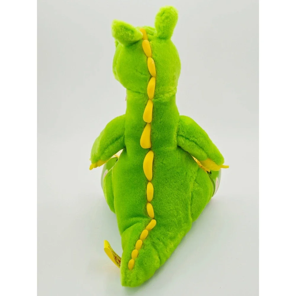 Vintage Dudley the Dragon Plush Stuffed Animal 90s TV Show Green Dragon Sneakers